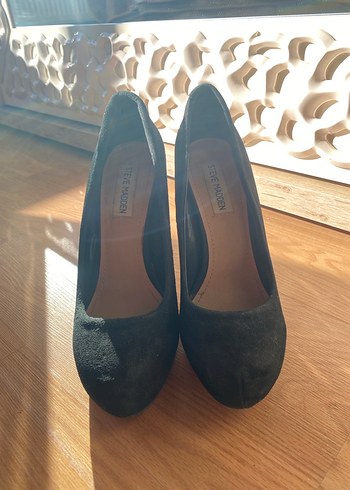 Steve Madden Siyah Süet Platform Topuklu Stiletto - Görsel 4