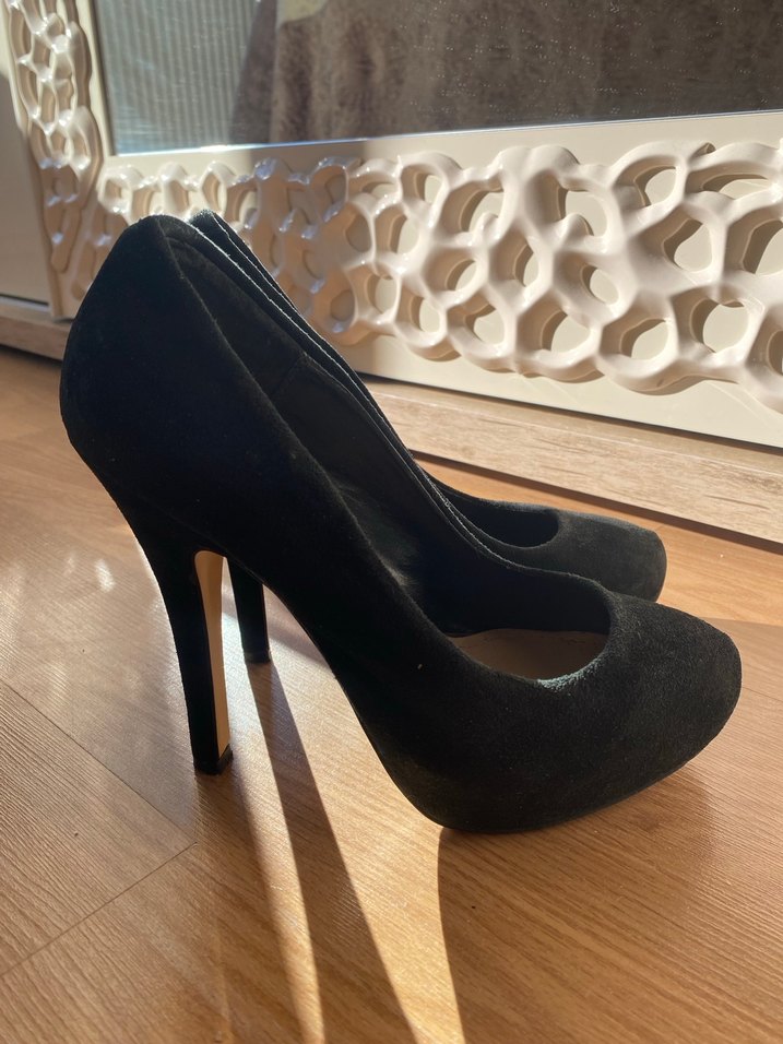 Steve Madden Siyah Süet Platform Topuklu Stiletto - Görsel 3