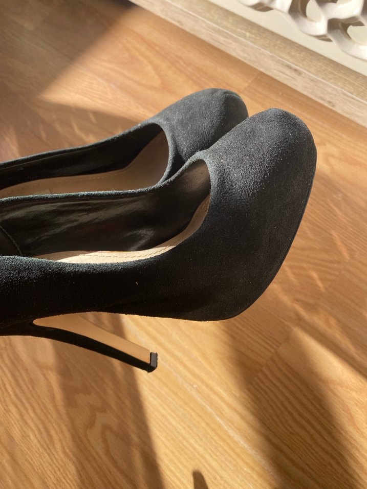 Steve Madden Siyah Süet Platform Topuklu Stiletto - Görsel 2