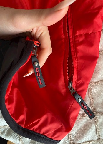 Kırmızı Fermuarlı Kadın Mont - Görsel 3