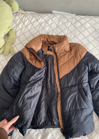 Fermuarlı Koyu Kahverengi Kadın Kışlık Mont - Görsel 6