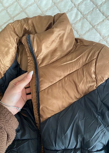 Fermuarlı Koyu Kahverengi Kadın Kışlık Mont - Görsel 3