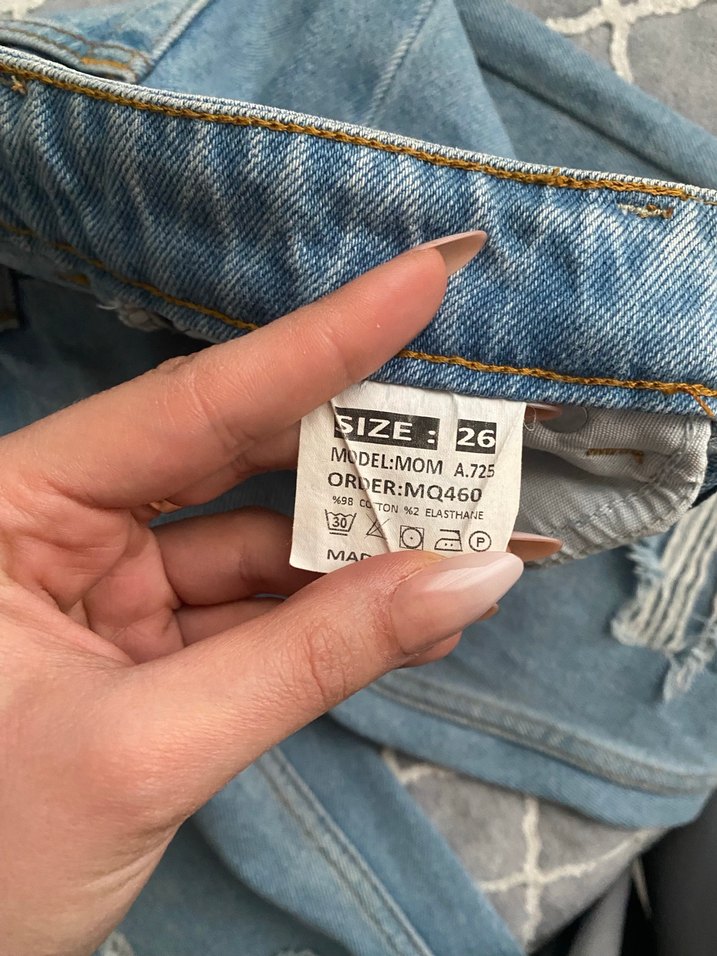 Bol Kesim Midi Kot Pantolon - Lacivert Batik - Görsel 3