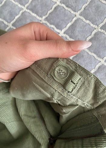 Düğmeli Regular Fit Süet Pantolon - Görsel 4