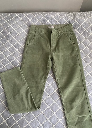 Düğmeli Regular Fit Süet Pantolon - Görsel 3