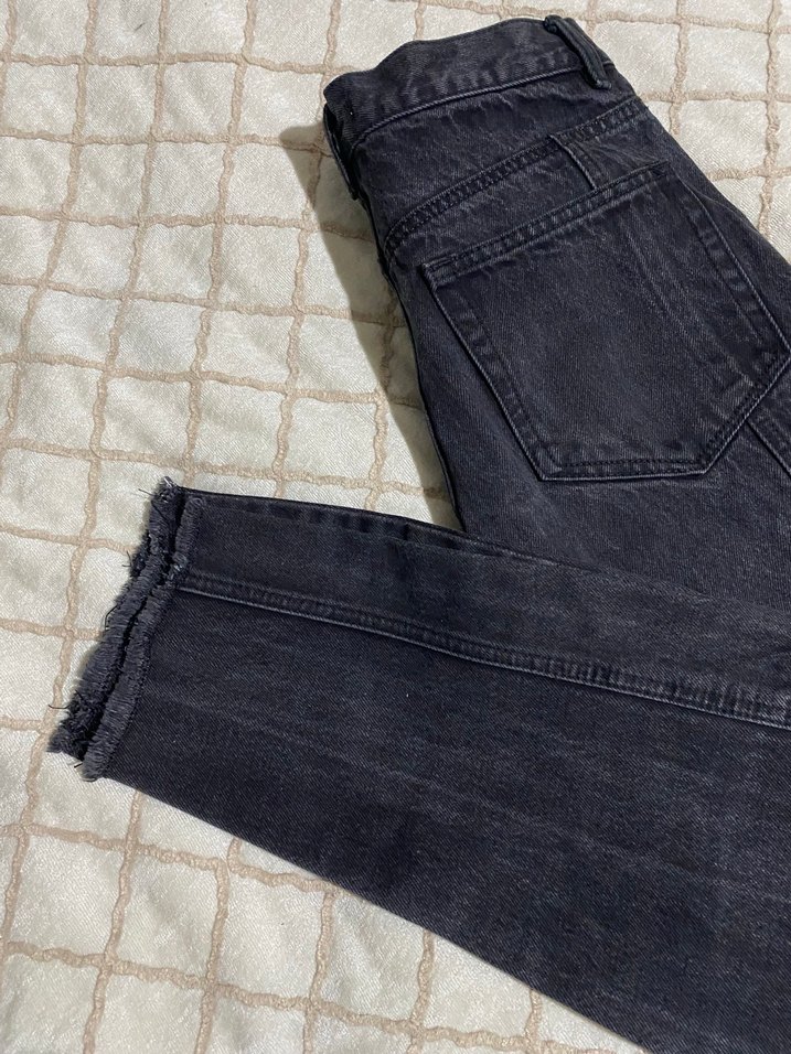 Siyah Midi Kadın Denim Jean - Görsel 4