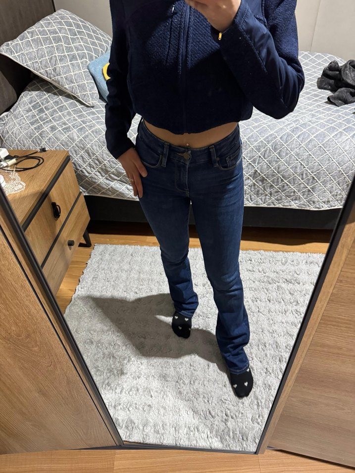 Kadın Lacivert Normal Boy Dar Kesim Denim Jean - Görsel 2