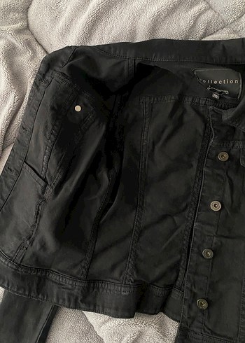 Düğmeli Siyah Kadın Denim Ceket - Görsel 6