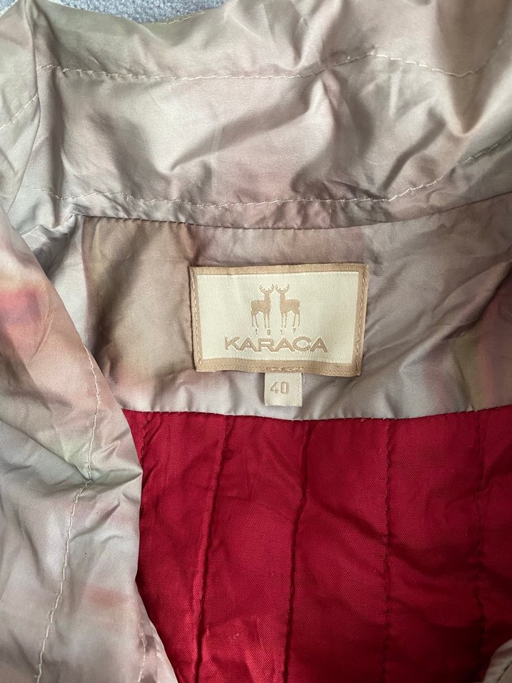 Çiçek Desenli Vintage Midi Kadın Ceket - Görsel 2