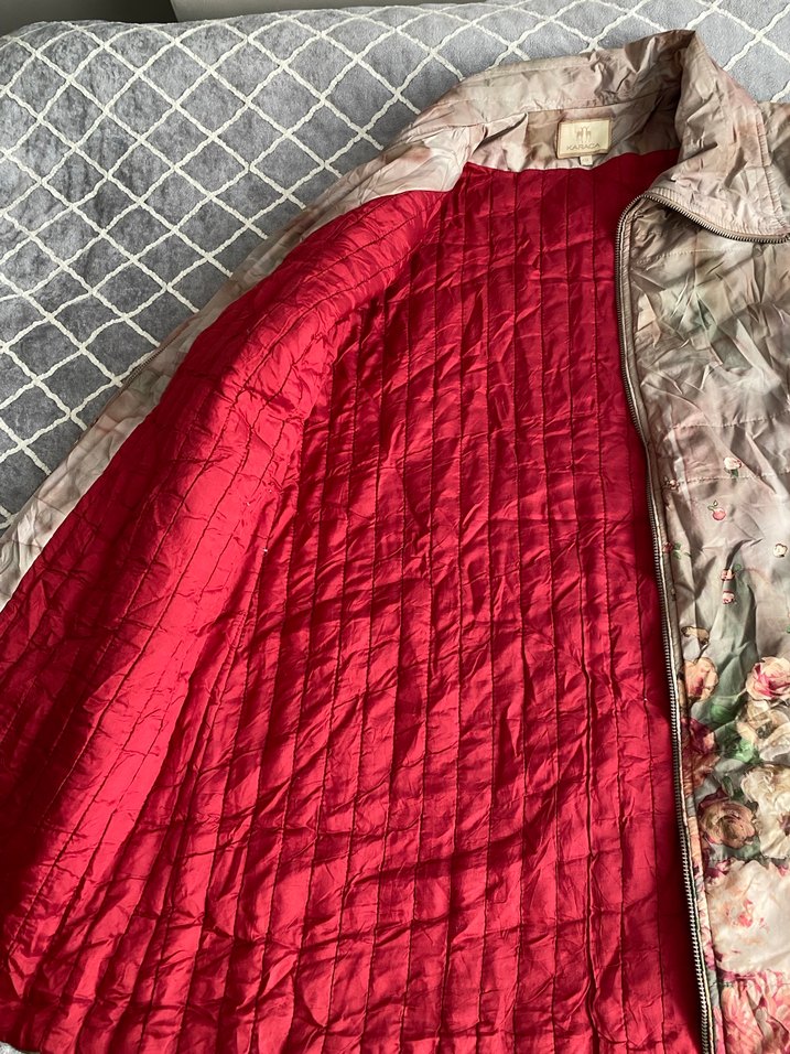 Çiçek Desenli Vintage Midi Kadın Ceket - Görsel 4