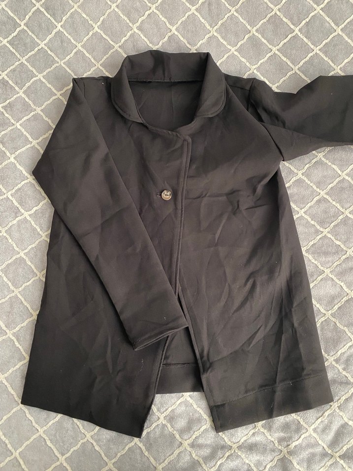 Siyah Düğmeli Regular Fit Uzun Kollu Hamile Ceketi - Görsel 2