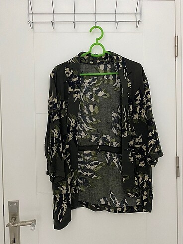 haki, lastik detaylı, kimono