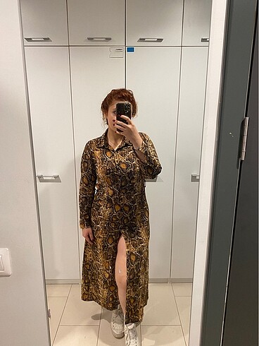 m Beden Leopar elbise vintage