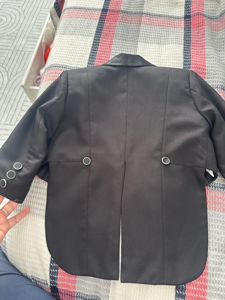 Düğmeli Siyah Notch Yaka Tuxedo Ceket - Görsel 3