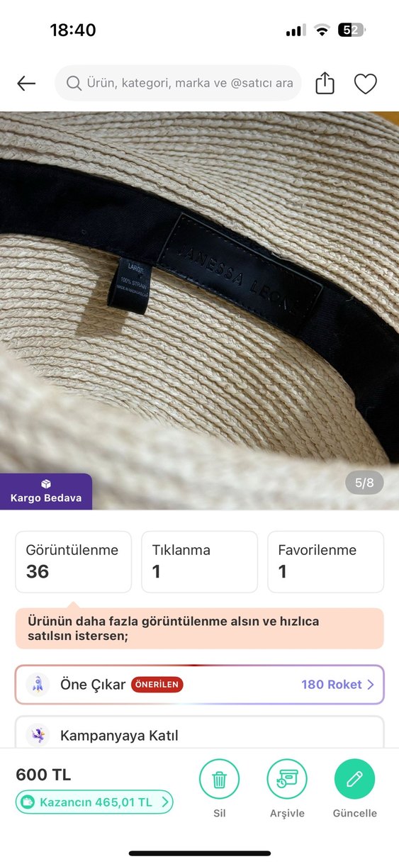 Janessa Leone Tinsley Bej Şapka - Görsel 5