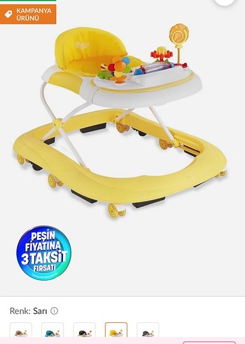 Renkli Sarı Bebek Yürüteci - Görsel 4