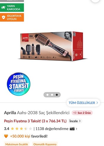 Aprilla Pro Styler Saç Şekillendirici - Pembe - Görsel 2