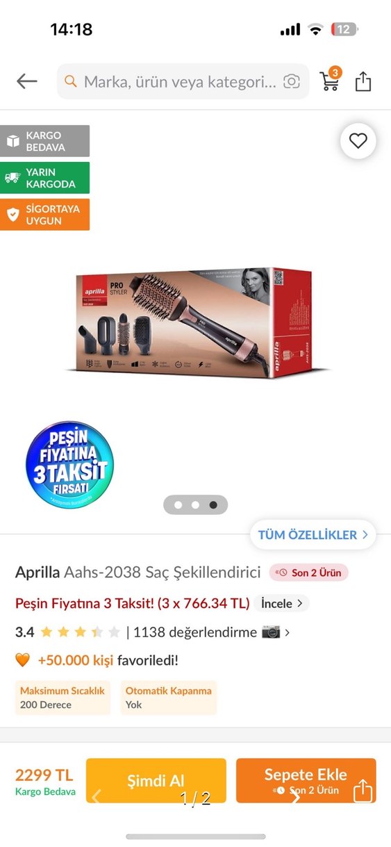 Aprilla Pro Styler Saç Şekillendirici - Pembe - Görsel 2