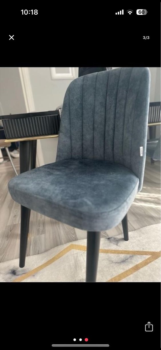 Modern Klasik Siyah Mermer Görünümlü Masa - Görsel 3