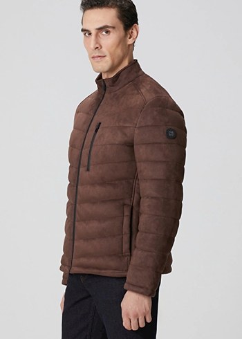 Erkek Kahverengi Süet Fermuarlı Mont - Görsel 3