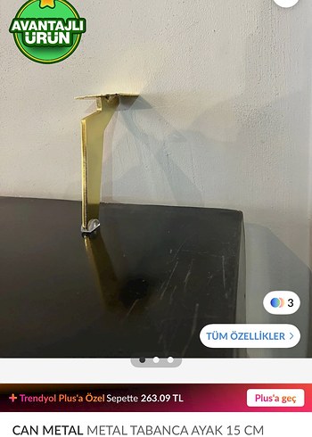 Parlak Altın Dekoratif ayaklık - Görsel 3