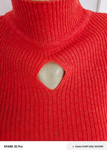 Turuncu Yarım Boğazlı Triko Kadın Kazak - Görsel 2