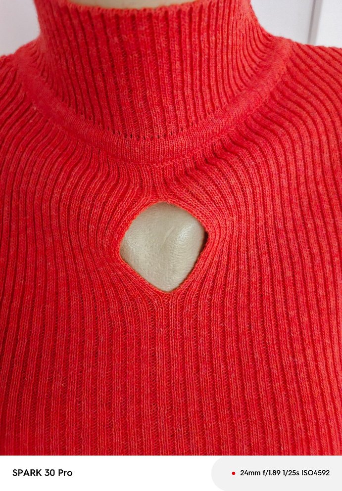 Turuncu Yarım Boğazlı Triko Kadın Kazak - Görsel 2