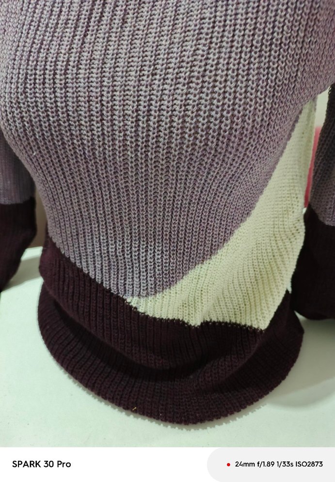 Gri Boğazlı Örgü Kadın Kazak - Görsel 3