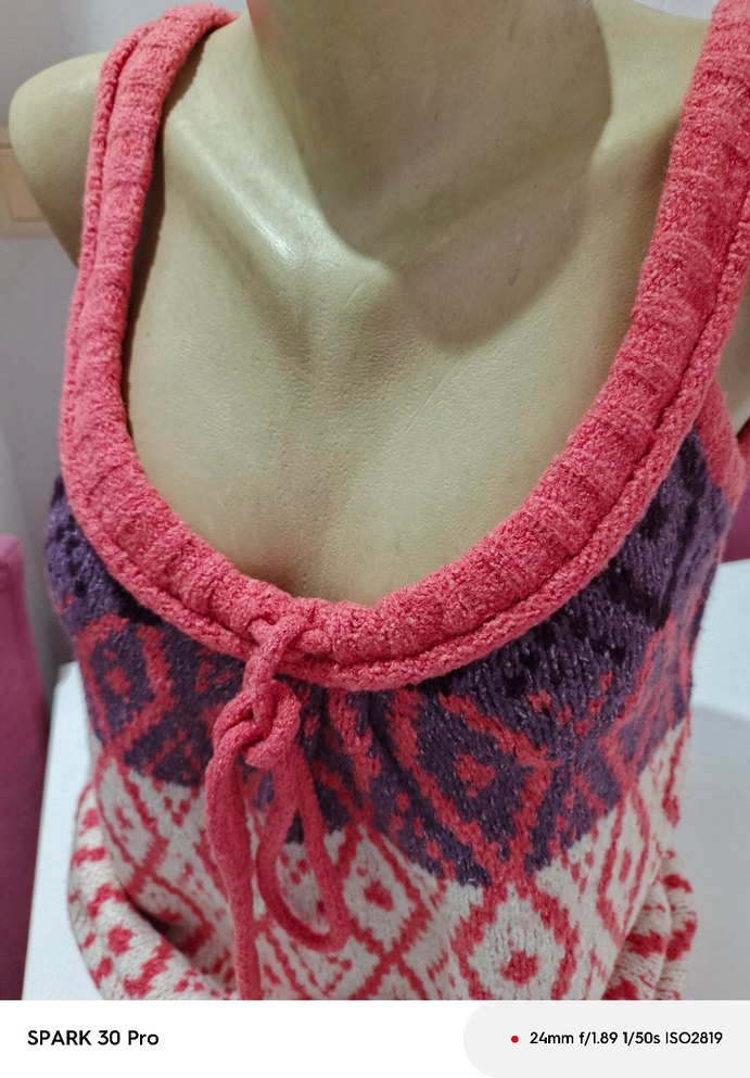 Kadın Çok Renkli Örgü Halter Yelek - Görsel 2