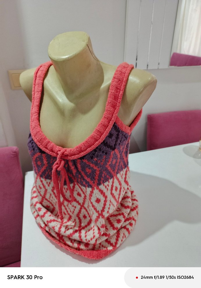 Kadın Çok Renkli Örgü Halter Yelek - Görsel 4