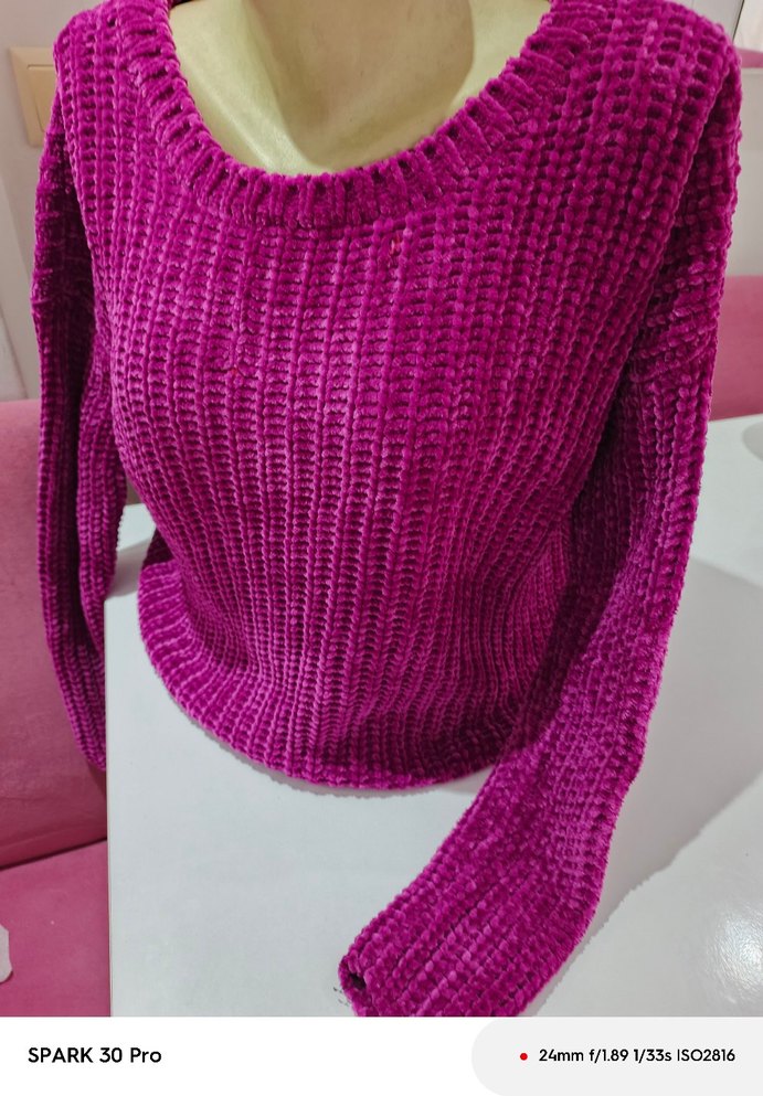 Mor Örgü Kadın Kazak - Görsel 2