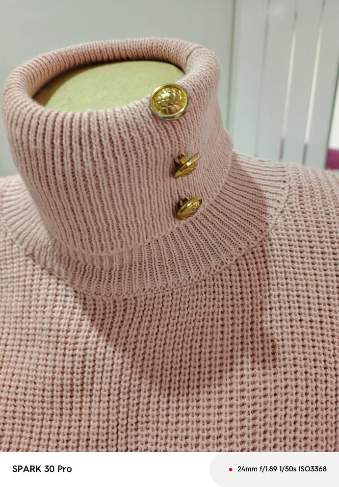 Pembe Kadın Balıkçı Yaka Triko Kazak - Görsel 3