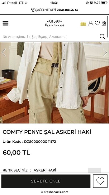 diğer Beden Fresh scarf