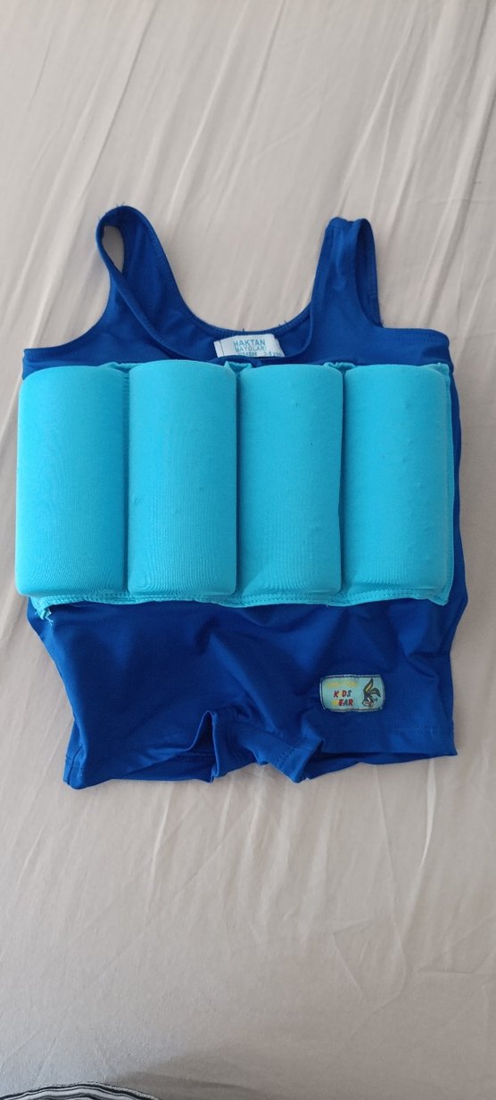 Mavi  Çocuk Kolsuz yüzme ögreten batmaz mayo underwater mayo - Görsel 2