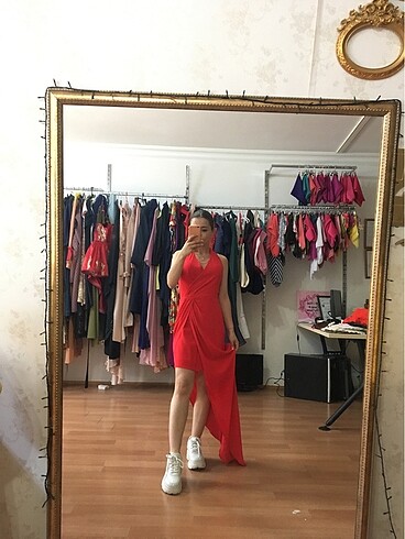 xs Beden kırmızı Renk Elbise