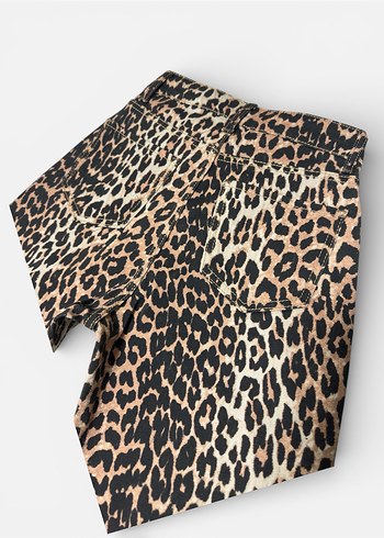 Kahverengi Leopar Desenli Kadın Kumaş Pantolon - Görsel 6