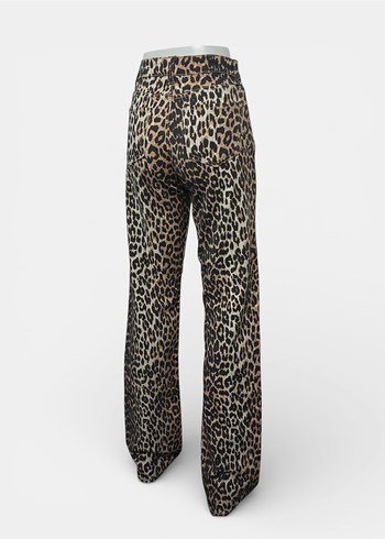Kahverengi Leopar Desenli Kadın Kumaş Pantolon - Görsel 4