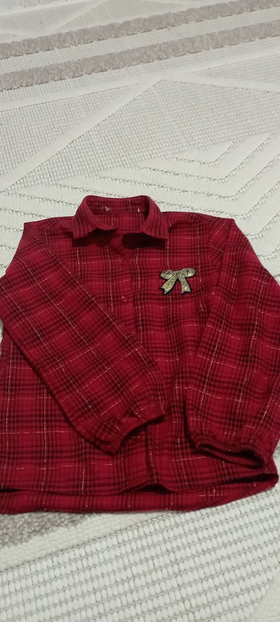 Düğmeli Bordo GÖMLEK - Görsel 2