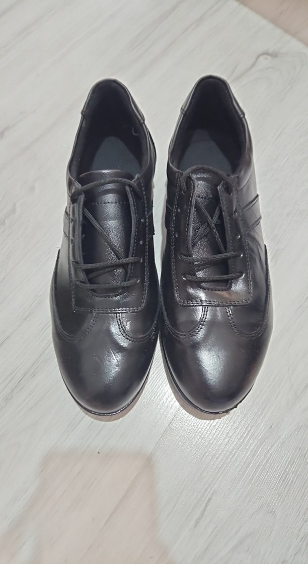 Siyah Erkek Bayan Klasik Bağcıklı Ayakkabı - Görsel 2