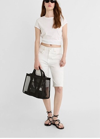 Beden siyah Renk Stradivarius tote çanta