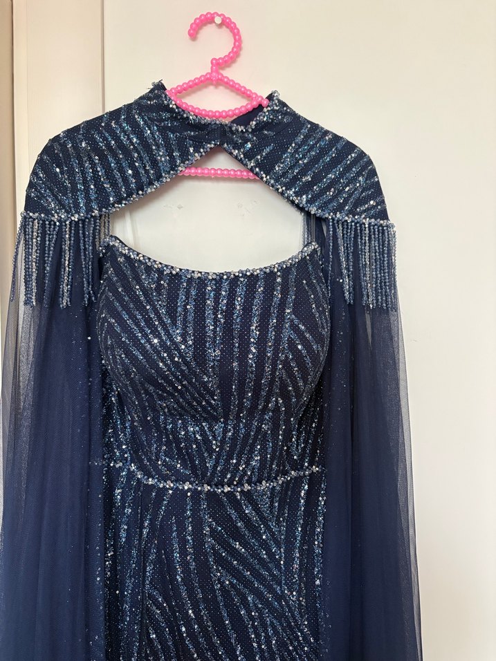 Lacivert abiye - Görsel 4