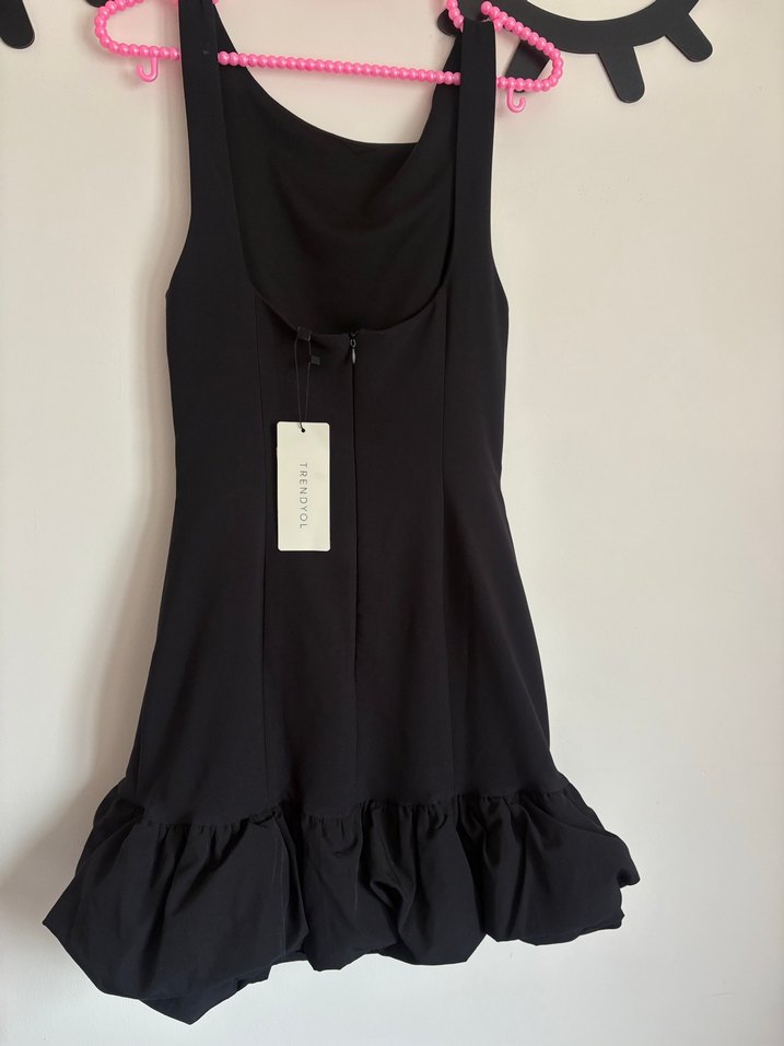 Siyah Mini Elbise - Görsel 2