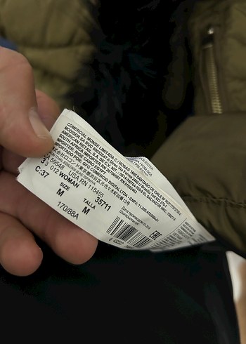 Mango M Beden Kaz Tüyü Yeşil Mont - Görsel 10