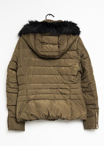 Mango M Beden Kaz Tüyü Yeşil Mont - Görsel 3