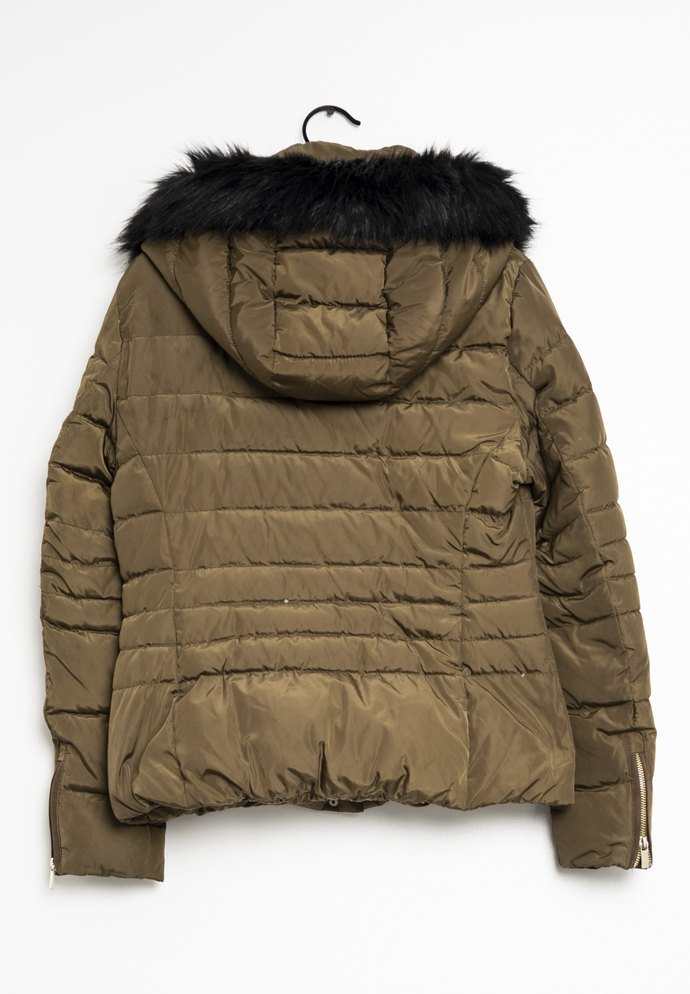 Mango M Beden Kaz Tüyü Yeşil Mont - Görsel 3