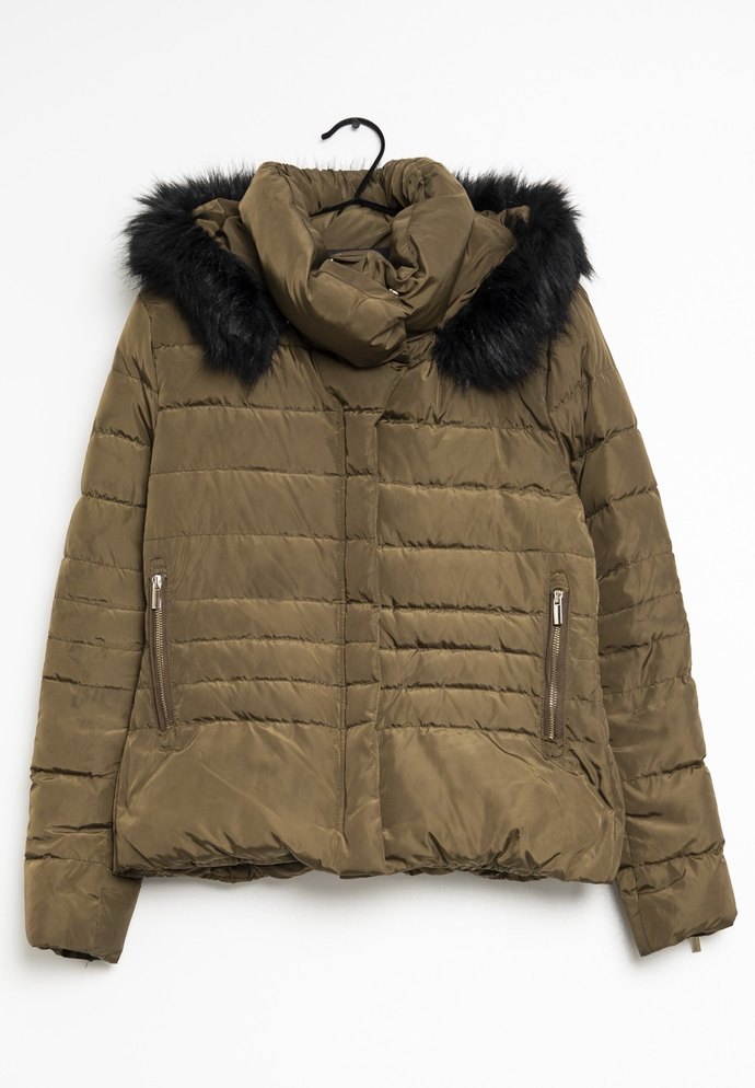 Mango M Beden Kaz Tüyü Yeşil Mont - Görsel 2