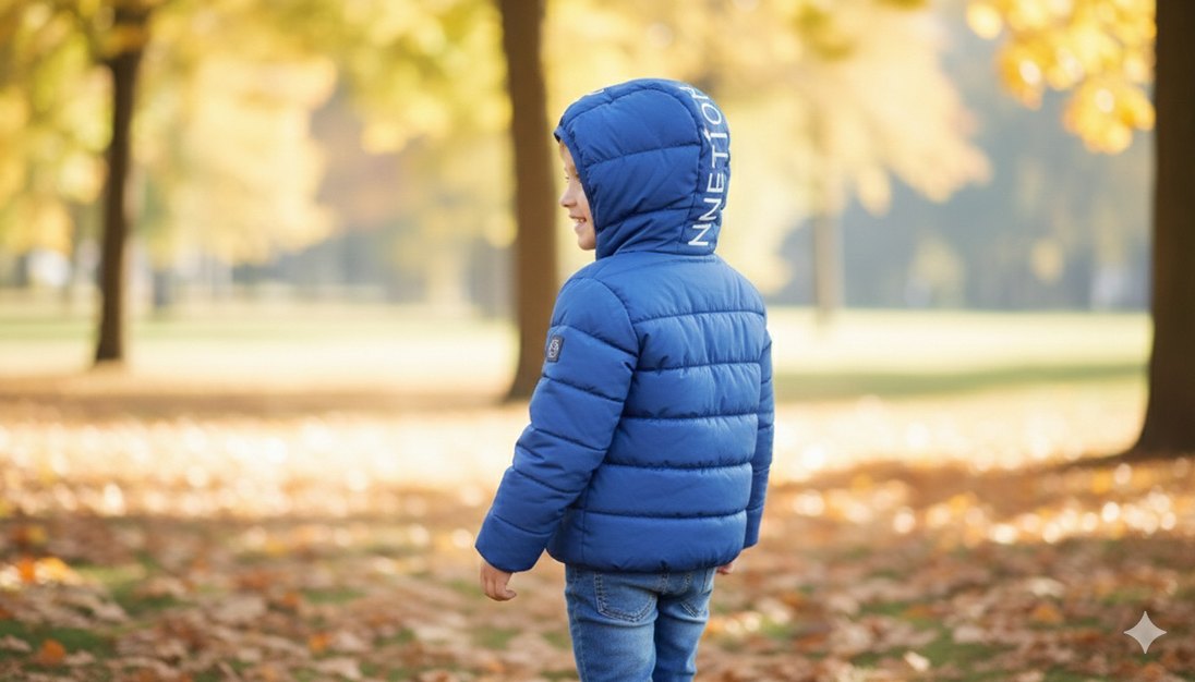 Benetton Parlak Mavi Erkek Çocuk Şişme Mont - Görsel 2