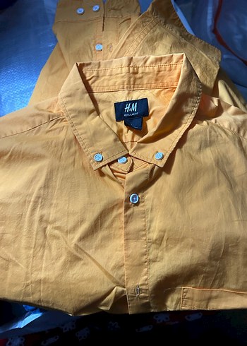 H&M Hardal Sarısı Regular Fit Erkek Gömlek - M Beden (Çok Şık) - Görsel 3