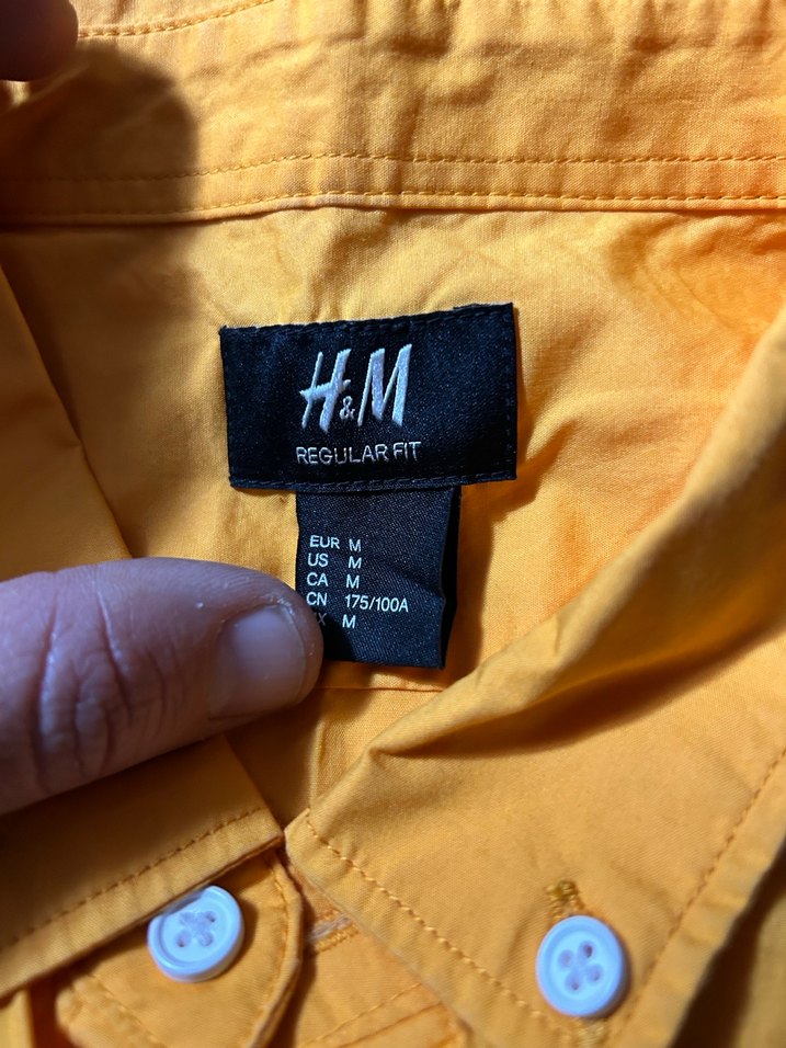 H&M Hardal Sarısı Regular Fit Erkek Gömlek - M Beden (Çok Şık) - Görsel 2