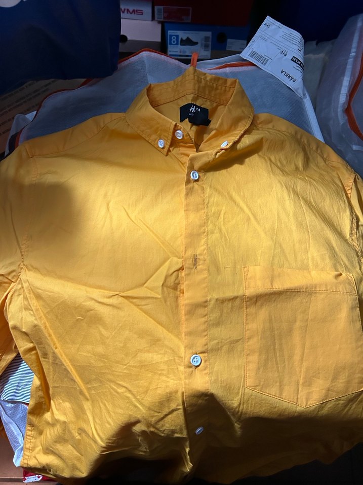 H&M Hardal Sarısı Regular Fit Erkek Gömlek - M Beden (Çok Şık) - Görsel 4